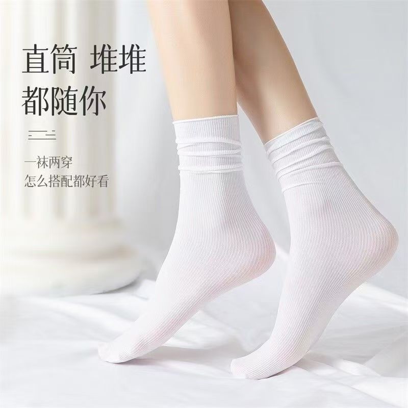 冰冰袜薄女夏天薄款袜子女款薄款中筒袜夏款冰丝袜纸板套板袜子