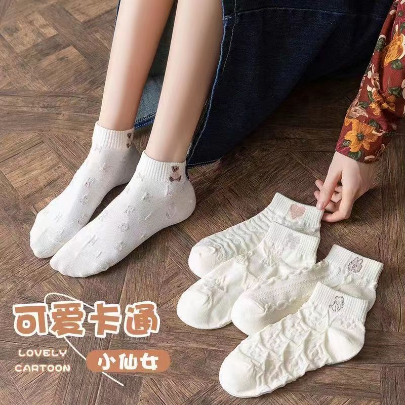 春夏卡通女袜子休闲短袜防臭运动女袜日系可爱少女船袜